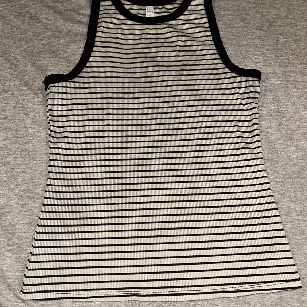 Striped Black and White Women's Tank Top